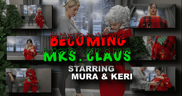 Mura is a goth girl who hates Christmas and tells Keri's Stepson that there is no Santa Keri is angry and while Keri is Talking to her Mura eats the Christmas cookies that were meant for Santa Claus. Later a Christmas outfit attaches itself to her and a Christmas tree appears. Keri enters and speculates that it may be the Christmas spirit. Suddenly Mura has a boob expansion and another Christmas decoration appears and then her tummy expands. After a while she becomes really big and her hair changes. KEr realizes Mura has turned into Mrs Claus and we hear Santa sleigh and Mura says "That is my ride" and wobbles out.

Breast Expansion,  Expansion,  Gaining Weight,  Growth Fetish,  Transformation Fantasies, Mura