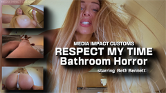 Shrunk For being late. Beth is wearing pasties, panties,  and barefoot just like the previous versions.  The Pov starts off the same as the one with Sablique where the camera is arguing with Beth and keeps attempting to climb up her body to give her a piece of his mind and getting knocked off. The first time, Beth just kicks the camera off right away. The next time, Beth smothers the camera in her crotch and then knocks it to the ground.  The 3rd time, the camera gets smothered in her belly button and knocked off. The 4th time, Beth traps the camera in her boobs and knocks it down, and angrily explains that she doesn't have time for the camera's bullshit excuses. Beth turns around, to get her phone and the camera makes another attempted climb up the back of Beth's leg only to run into Beth's juicy ass and be knocked down again.  Beth turns to walk away to get ready for her day as the camera climbs up the side of Beth's leg, getting tangled in her thong and briefly trapped between her ass cheeks.  Beth begins walking to the bathroom to get ready and obviously the bouncing of her ass shakes the camera loose and it tumbles, down her leg and ends up being kicked back to the ground by the heel of Beth's foot as she makes her way into the bathroom. The camera angrily follows behind Beth nearly getting crushed under her heel multiple times. Beth stands at the sink, back towards the camera and begins putting on her makeup and lip stick as the camera continues to argue.  Beth ignores the camera,  prompting it to angrily crawl once again up the back of Beth's leg. When the camera gets to Beth's ass again,  Beth angrily shouts that she's had enough and side steps a bit. Beth shakes her ass hard enough so the camera gets flung into the bath tub. The camera aggressively tries to make it back up the side of the bath tub, multiple times to no avail. The first time, Beth kicks the camera back into the tub, the second time she knocks the camera back into the tub with her boobs taunting the camera to try it again.  When the camera is stubborn enough to try it a 3rd time, Beth hurries over and sits on the camera,  pinning it on the top of the tub.  The camera is furiously screaming at Beth to let it go but Beth doesn't budge and puts a little booty weight on the camera.  The camera yelps in pain to which Beth asks the camera if it's going to behave and the camera reluctantly agrees and begs Beth to get off him. Beth does and the camera tumbles back into the tub. Beth puts her foot on the edge of the tub and orders the camera to climb up her body to her face. The camera climbs up Beth's climbs up Beth's body to her boobs and gets stuck. Beth squeezes the camera in her boobs for a second before picking it up to her face,  explaining that the camera will do everything she orders it to do, or it won't live. The camera agrees, to Beth's delight as she says good and giggles dropping the camera down to the ground to Beth's big beautiful feet. The camera grimaces in pain as Beth pins the camera under her feet. She explains that since the camera was an asshole and made her late, it's going to help freshen her up to be ready for the day, its first task is to lick her feet clean.  The camera complies and goes back and forth all over Beth's feet, cleaning them.  Next, Beth demands the camera to climb up to her belly button.  When it reaches her Bellybutton Beth grabs the camera holding it to her face she is going to maneuver the camera around in her belly button and the camera is going to also lick it clean.  The camera goes to make a disgusted comment but it's too late and it jiggles around inside Beth's bellybutton until it is clean.  After it's clean Beth sticks the camera in her armpits and up her nostrils telling it to clean them too. The camera is horrified and helpless as it's put in both places but does as it's told. After that Beth holds the camera over her back grinning it has one more place to clean lowering the camera slowly down to her thong.  The camera cannot take anymore and decides to make a run for it. It squirms out of Beth's grasp and thuds to the floor. It desperately attempts to run away out the bathroom door but runs into Beth's ass cheek as she sits blocking the door.  Stunned,  Beth angrily picks up the camera holds it in front of her face, and asks where it thinks it's going.  The camera curses at Beth saying this is blackmail and she won't get away with it. Beth replies with the wrong answer and bites one of the camera limbs off. The camera screams in pain as Beth asks the camera if it's going to do its job. The camera refuses to a disgusted Beth who bites off another limb. Fatally now injured, Beth tells the camera she hopes it was worth it as she lowers the camera back down to her ass. She looks over her back telling the camera that now, her ass will be the final thing the camera sees. The camera pleads for Beth to spare its life. Beth replies that it's too late,  and slingshots the camera multiple times in her thong to her bare ass, crushing it. After that, just for good measure she squeezes the camera between her cheeks and the camera fades to black and the pov ends.

Keywords Beth Bennet, POV, Booty, Feet, Cleavage, Shrinking, Media Impact