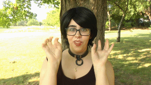 With just one day until our 10th year anniversary, newcomer Blackwing swoops in with her very first video! Shrunken down at at her feet, you take on the role of Cindy. It’s a familiar story but with an all new model as Blackwing expresses her regret for making Cindy so small, and for the fact that she can’t change her back anyway. Even her tiny attempt at a foot massage can’t even be felt by Blackwing, and so it’s time for Cindy to get squished! Blackwing considers squashing her between her soles, but ends up standing up to step on her instead.
<br><br>
More great dialogue as always from yet another new model here at Canadian Giantess! 