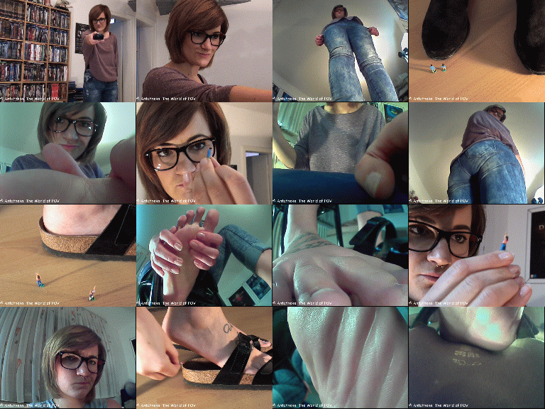 Two new movies with Fransia:
First she shrinks her ex boyfriend and his new girl to have some revenge.
In the second movie two shrunken people are too close to her feet. One gets squished under her beautifull sole, the other inside her shoe.
Extreme close ups, cool pov views, great crushing action and inshoe-crush - Enjoy!