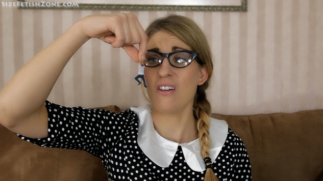 Please have Keri dress like a nerdy school girl, please have her were glasses.  The story is she is talking to the camera, she's making a video diary,   So she's babysitting her brothers and friends but they get on her nerves so she finally does something about it, there on a plate and there tiny sized, and she eats them one by one, and she's recording everything so she can watch it over and over again.    Please have her mention that some of them are her brothers and she's gonna eat them and please show good views of her mouth.
<br><br>
I wrote just a few lines. At the beginning can you just have her just talking to the camera like she's being interviewed. Then after we go to the plate scene. The whole video is a diary so she can enjoy watching it every day.
<br><br>
I'm making a video diary just for me to watch so I'll enjoy watching this every day,  so I just want to start off by saying babysitting is a pain in the butt, but guess what, I finally found a way to end it. I shrunk my little brothers and there friends cause I can't stand them any longer, and there just the right size for me to eat them 'evil laughha ha ha,' but I'm gonna have to shrink mom and dad when they get home and take care of them too, 'evil laugh' but for now let's focus on my brothers.      I don't want her to say evil laugh, I just wrote it there so she'll laugh evilly. 
<br><br>
Plate scene.   Her brothers names are Billy and Tommy.
<br><br>
 Hey guess what little brothers, your big sisters gonna eat you and your pain in the butt friends, 'evil laugh' let's see I guess I'll start with you Billy, ready to be eaten little brother Cause I'm ready to eat you ha ha ha.     Then at the end please have her say  mmmm family sure tastes good
