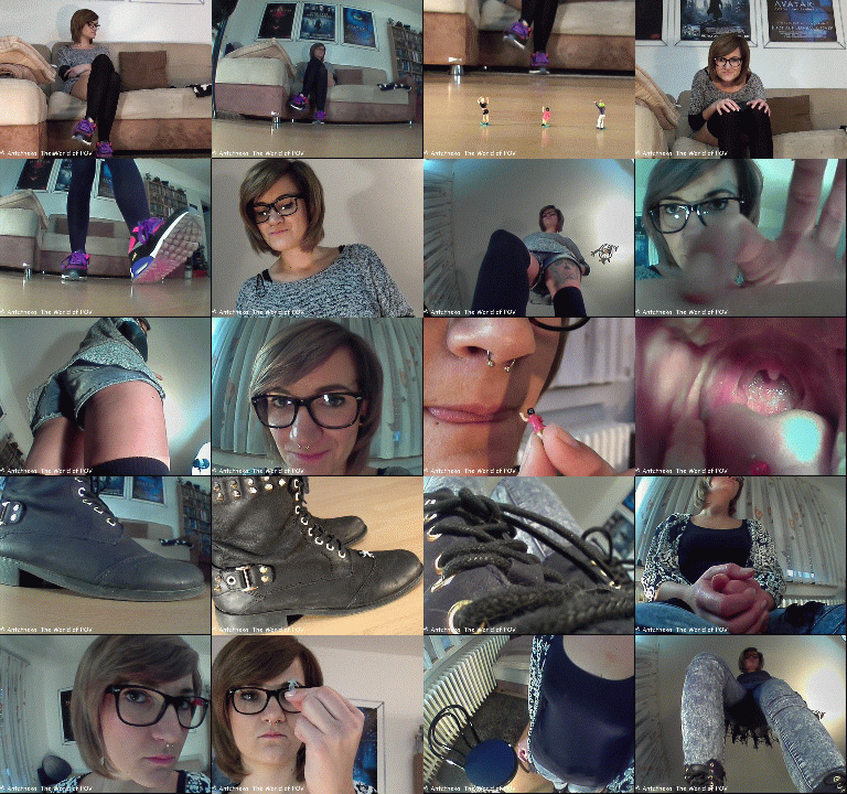 A new movie collection with Fransia and some shrunken people.
First a shrunken man climbs up to her knee, but he get caught and punished.
In the second movie a shrunken family need some help - but they get crushed and eaten by this gorgeous giantess.
POV-Crush, butt-crush, vore pov, sneakers, boots and a great girl - Enjoy!