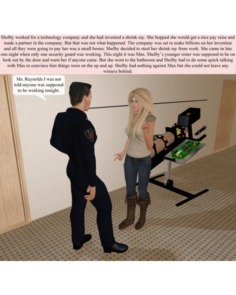 Mini giantess and Shrinking Stories 1
This is a 519-page illustrated comic set with several stories some of them longer. This set has lots of different sizes for the small men and there is an amazon story where they are mini giantess. There is a lot of sexual experiences, domination, gentle hand held pics, also a maternal set, and a not so gentle crush. 
