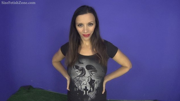 Custom Request:
 I approach Kerri and she excitedly tells me that she has something really cool to show me. She shrinks me in stages. First to her breasts, waist, and then to about her knees. 
Kerri should feel free to improvise taunts and also move around a little instead of standing in one spot. When at waist height, the view should lower every so often or so to focus on her legs. When at knee height, the camera should be focused on her legs but also angle up to show her face every so often. Once at her knees, this continues before transitioning to next part I attempt to turn around and flee from Kerri, but she easily catches up to me and blocks my escape. This process repeats for about a minute. She then starts kicking me and kneeing me. The camera should be focused on her legs once again but should angle upwards every 10 seconds to show her face. Also, she and the viewer should be moving around a little. After Kerri then invites me to try and knock her over. I run back and forth towards her legs, vainly attempting to knock her over. She mocks my futile efforts. First i try pushing her from the front and then again from the side. I start to back away, but Kerri advances towards me and easily catches up to me. She challenges me to a three round wrestling match, first to pin the other to the ground, wins (20 secs per round). Though i fight valiantly, she easily pins me to the ground each of the three rounds. I get back up and I desperately try to punch her legs for about 20 seconds as she laughs at my futile efforts. Kerri then resumes kicking me and kneeing me for about 1 min. Every 10 seconds, Kerri gives me a big kick that knocks me over. She laughs and mocks me as i get up. In the last 10 seconds she says "well this has been fun but now comes the end of your trivial existence". She kicks me down to the ground and her foot descends upon my face as the screen fades to black".