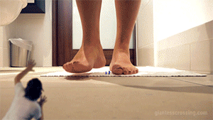 Unaware Giantess Loryelle steps on shrunken employees of a cleaning company

An accident occurs in a research institute, when an unknown cloud of colored smoke is set free. The employees of a cleaning company, who work there,  get shrunken and teleported into my hotel room.

Unfortunately, there is a report about some biting blue bugs on the radio and the little men in their blue overalls just look like those biting little bugs to me.
So I step on the poor little cleaners, one after another, with my giant bare feet. Some also get squished by my hands.

Watch me in the bathroom, making myself ready for a date, while many tiny men try to get my attention and end up as tiny red spots on the floor.

Find out what it feels like, to be a nasty little bug in my hotel room.
Contains more than 25 crushes by my giantess’ bare feet and hands.

It has a fine sense of black humor you definitely will enjoy! ;-)