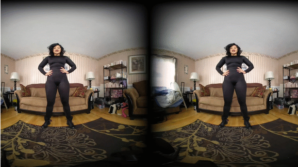 you are 2.5ft tall and Sahrye is giving you jerk off instruction session she looks massive as she towers over you and you must obey her. She uses mostly her booty and some boob to lull you into obeying her every command until the countdown 5, 4, 3, 2, 1, blast off.
<br><br>
 This is 180 google VR format  If your player does not detect the right settings they are below
<br><br>
180 VR<br>
Left/Right