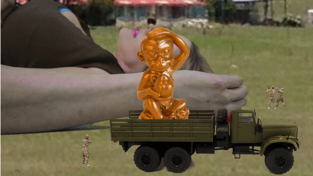 Is it possible to do the following custom fx shoot? The model of choice is BlondZilla or Suzi Lorraine. 
<br><br>
Can you have Suzi reprise the role of 'queen kong'(same attire). Start the shoot in the jungle where army thieves sneak up on queen Kong whilst she is sleeping and steal her precious golden monkey statue Have her wake up and look and realise it's gone and start beating her chest. 
<br><br>
Then cut to the army hideout/compound where Queen Kong is searching for the statue. Have her meet simple resistance from army I.e tank/soldiers but no need to do too much. more focus on her searching for the statue and getting frustrated whilst beating her chest. She can say things like ' you can't hide it from me' and 'I'll find it'. 
<br><br>
In the final scene have her fight helicopters. Queen Kong battle the helicopter, struggling to overcome it initially but succeeding in the end and reclaiming the golden monkey statue and put it her cleavage for safety. 
<br><br>
We added a scene with Blondzilla where she is also looking for the Golden Monkey as it is the secret to staying gigantic.