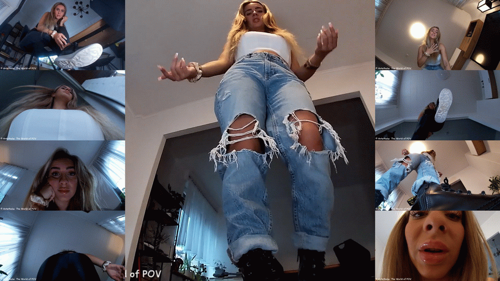 Teodora spielt mit ihren Winzlingen eine Runde Verstecken. 
Und schnell wird klar: Sie liebt es, ihre kleinen Winzlinge zu jagen, zu fangen, zu quälen und am Ende natürlich auch zu zerquetschen.
Leider können sich die kleinen Bugmen nicht wirklich gut verstecken. 
Viele werden einfach zertreten oder unter ihrem Hintern zerquetscht. Wird es einem Winzlingen gelingen, zu überleben?

Teodora plays a game of hide-and-seek with her bugmen.
And it quickly becomes clear: she loves to hunt, catch, torture and, of course, ultimately crush her little tiny creatures.
Unfortunately, the little bugmen can't really hide well.
Many are simply trampled or crushed under her butt. Will a bugman manage to survive? (german pov video, no subtitles)