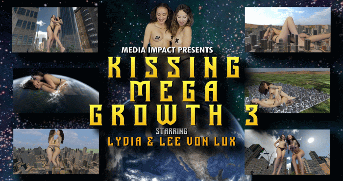 Lydia Vengence and Lee Von Lux are talking about Lydias growth experiment but as soon as they get aroused for each other they begin to grow. Once they realize they get addicted to the growing and keep kissing until they are bigger than the Galaxy.

Lee Von Lux, Lydia Vengence, Giantess, Mega Giantess, Booms, Shakes, Growth, Vore, Ass, Sfx