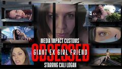 Scene 1: Cali, draped in luxurious white or pink silk pajamas, reclines in her bed, absently scrolling through her phone. The sudden buzz of a text from her boyfriend jolts her from her distraction. His words, cold and distant, spell out their breakup. Her eyes widen, and she begins to unravel, her voice trembling with disbelief. "We're meant to be together forever," she cries, her emotions spiraling. "This can't be happening!" As she pours out her heart, she begins to glow, her form stretching and growing until she's over a foot taller, entirely unaware of her transformation.

Scene 2: Cali, now a towering 10 feet tall, saunters through the bustling mall, her height drawing stares, but she's oblivious to the commotion she causes. Suddenly, she freezes, her eyes locking on her ex. His jaw drops as he cranes his neck to look up at her. She pays no mind to his shock, instead launching into a desperate plea. "We're meant to be together," she insists, her voice echoing through the mall. "You'll never get away from me." When he stammers about her size, she waves him off, as if he's the one who's crazy.

Scene 3: The scene opens in the quiet of her ex's home. Suddenly, a rumbling echoes through the house, and the garage door creaks open, revealing Cali's massive eye peering through the door frame. She grins, her voice booming, "Hey there, I was just in the neighborhood." She tilts her head, feigning ignorance at his terror. "Why do you look so scared?" she asks, beckoning him to come outside. Her face fills the door frame as she coos, "We're destined for each other. You'll never get away from me." 

Scene 4: Cali's ex sits at his desk in a towering skyscraper, the city sprawling beneath him. Meanwhile, Cali stalks through the city streets, her voice booming as she calls out for him. Buildings crumble in her wake, cars screech to a halt, but she's undeterred. Spotting his building, she strides towards it, her face pressing against his window. "I miss you so much," she coos, her breath fogging up the glass. She kisses the window, her lips smearing against the pane. Her voice turns sultry as she recalls their intimate moments, her breasts heaving against the window. She laughs, reminiscing about their shared passion, her body writhing as she loses herself in the memories.

Scene 5: Cali's ex is stopped on the highway, Cali looms over the overpass, her legs stretching across the eight-lane highway as she takes a seat, blocking his path. She grins, scooping up his car in her palm. Her face fills his windshield, her eyes wild. But her smile fades as she spots the woman in his passenger seat. Her fury erupts, her voice a thunderous roar. "How could you do this to me?" she screams, her body mimicking their past encounters, her hair tangled in her fist. She writhes against the windshield, her face contorted with rage and lust. Tossing the other woman aside, she leers at her ex, her tone shifting to a sickly sweet.

Scene 6: Cali's ex gazes out the plane window, the landscape a blur beneath him. Cali's form looms larger than ever, cities crumbling under her feet like sandcastles. The plane is a mere speck against her colossal frame as she pinches it between her fingers. She laughs, a chilling sound that echoes through the sky. "You can't escape me," she taunts, her voice like thunder. "I'll always be here, always watching." 

Scene 7: Cali's form dwarfs the Earth, the planet a mere marble in the vast expanse of her body. Her voice echoes through the cosmos, a terrifying declaration of her power. "You'll never escape me again," she booms, her laughter maniacal. "Anywhere you go, I'll know. We'll be together forever. And if any other bitch tries to have you, they'll be vaporized instantly." Her laughter rings out, a chilling symphony of her unyielding obsession.

Keywords Cali Logan, Media Impact, Giantess, Erotic, Hand Held, Booms Shakes, Kissing, Building Destruction, Cleavage, Feet, POV, Thong Pasties, Sound Fx, Mega Giantess, Obsessed Ex Girlfriend