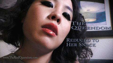 You've just finished checking in to the Giantess Hotel and arrived at your room. Of course, you've read the stories about this hotel on the giantess forums, but you couldn't resist booking a suite for a weekend and finding out for yourself. You go straight to the couch and, hoping to find more information about the hotel, turn on the TV. A bright light fills the room and you become disoriented, losing track of time as everything goes black. You're awaken by the sound of the door being opened and you see a beautiful woman walking in. You're still disoriented, but you quickly realize that you have actually been shrunk! Unfortunatley you don't have time to consider your new situation. The woman in your room walks straight to the couch, picks up the remote, and turns to sit down while standing above you! You quickly back up and avoid being butt crushed, only to find to find An Li looking down at you. You recognize An Li from her videos and in the back of your mind you know that you're in real danger. Mostly though you can't believe that not only were the stories about this hotel true, but you've been caught by a famous giantess! Seeing the mix of fear, confusion, and excitement on your face delights An Li and she enjoys explaining your situation to you. She wants you to know exactly why you're in her hand now and more importantly, what she plans to do to you. Simply put, she's going to eat you alive!

In a way you're lucky. Your situation is hopeless for sure, there's no way you can escape such an experienced man-eater, but you will be devoured by a famous Goddess who truly enjoys being a giantess. An Li doesn't want to rush this, she takes her time with you. Showing you her mouth and hungry belly as she talks to you about your short future as her snack. Whatever your life was before today doesn't matter to An Li, now you are nothing more than a snack to be eaten. "You see you checked in as a person, but the only way you'll check out is as my piece of ____!" she says with a laugh before pushing your entire body into her mouth. She talks to you as she rolls you around her mouth, savoring your salty flavor for a couple of minutes before finally gulping you down whole! The world goes black as you enter her stomach, but you can still hear An Li's voice above the sounds of her stomach digesting you (a 3rd person view of An Li fades in and out after brief darkness). She rubs and pats her tummy as she talks about what you're in for inside of her digestive track. Soon she loses interest in you though and decides to pick up more tiny men at the front desk. "No more snacks though, maybe I'll get a foot bitch." An Li says. She walks out of the room and forgets about you, leaving you to to slowly digest alone inside her stomach.