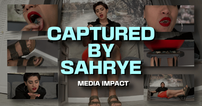 Sahrye walks into a room with a bowl of tiny soldiers. She has shrinking powers and they were sent to detain her. She shrunk them all and is now about to have fun with them. She sits on a few, steps on a few, grinding them under her sandals, but she mostly eats them. She sucks on them, licks them, chews them up, (both one by one and in handfuls). She licks her lips and sucks on her fingers a lot, really savoring the flavor. The whole time she's taunting them, saying things like "I love feeling your bones crush in my teeth," "Maybe if you beg hard enough, I'll just make you clean my shoes instead of be my snack," or "I hope whoever sent you sends more." She keeps a few tiny soldiers, placing a few in her shoes and in between her breasts. She finishes her meal and kicks her feet up on the table in front of her to relax, licking her fingers and saying she can't wait to eat more of them.

Sahrye, vore, crush