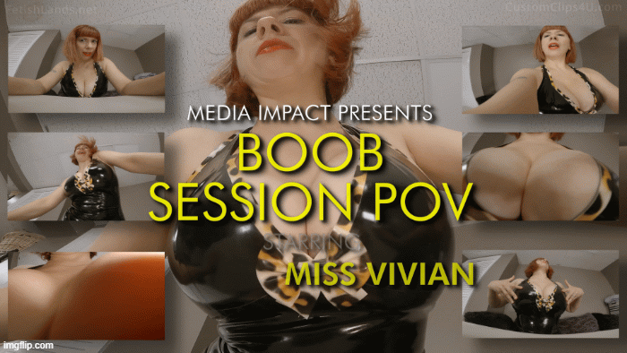 I wake up on the table, Miss Vivian sitting in front of me, cleavage bursting from her outfit. She tells me she knows what I like and she's going to give me more than I can handle. She begins smothering me with her boobs, telling me not to complain and to deal with it. She picks me up in her cleavage and walks around the room taunting me. Every now and then I try to bring my face up but she pushes me back down again. After a bit she puts me on the table and smothers me with her cleavage from above. Vivian has me walk up and down her arms and worship them close up. She presses my face into both of her biceps as she flexes and tells me to kiss them. Vivian than says that she knows what I like best though and she brings me back to her cleavage, smothering me for the rest of the clip and eventually putting me out. Smothering should be slow. 

Keywords: pov, Miss Vivian, Cleavage