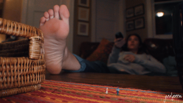 In order to make some extra money on the side, Jennifer Rose rents out her massive home to tiny people curious and eager to explore the home of a giantess whenever she goes away. Keeping it casual and brief, Jennifer provides them with basic instructions on when to enter and when to leave the house. The tiny group of tourists ask if they can film inside the house, to which Jennifer agrees.

The video begins with a brief look into some footage captured by the tiny tourists as they go about their trip through Jennifer Rose's home. However, their lighthearted and easy-going trip soon turns into a nightmare when Jennifer returns home early, seemingly having completely forgotten about their existence. In her return home, Jennifer manages to step on a small group of tiny tourists without even realizing it.

The tiny group tries desperately to get Jennifer's attention, texting and calling her phone over and over until she finally notices. They continue filming in order to keep records of what is happening. Realizing that she has made a horrible mistake, Jennifer panics and devises a plan to coax the tourists out from hiding. She promises to let the people go, but first asks that they assemble in a place where she can see them. Afraid and assuming the other group is completely gone, the tiny people quickly scurry to the place where Jennifer has asked them to go. Jennifer moves slowly and attempts to crush them all at once, but ends up missing a few as they begin to frantically run away. Jennifer hunts them down methodically, one by one until they are all gone.

Or so she thinks...

Flipping through the channels on her TV, Jennifer receives a text message from someone with footage of Jennifer stepping on the tiny people. Thinking that she is going to be in even bigger trouble than before, Jennifer traces back the source from the video's perspective, until she finds the last man standing.

Video contains: Aware, Unaware, Booms/Shakes, Screams/Tiny Voices, POV, Foot Crush, Hand Crush, Barefoot, Dialogue