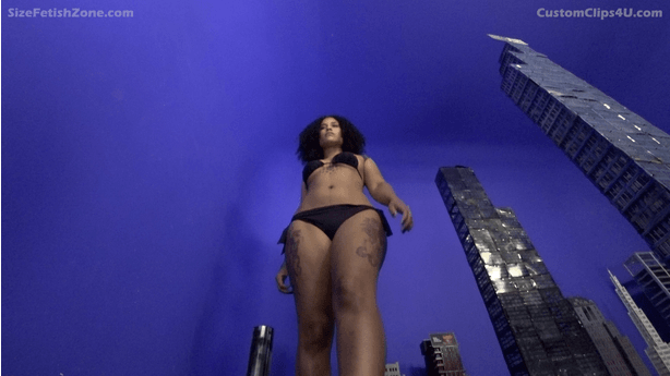 Description (Not necessarily in the order in the Video)

a car pile up and you see Syenite’s giant feet step in front of them. Syenite starts laughing saying, “It’s Giant Time.” Syenite talks about how fun it is to be a giant and how Syenite is so gigantic compared to the city. Syenite can’t decide which name they like to be called, either Queen kong or SyeniteZilla. Syenite can improvise the rest of syenite's dialogue and say whatever they want. Syenite pulls up to a building, squats down, and grabs it with both hands. They peek inside and sees her Ex, who Syenite despises. They bite off the rooftop of the building and sticks their giant hand inside, and finally pluck their tiny Ex out. Syenite taunts her for how tiny she is before eating her.

Syenite stomps around in the city until a helicopter shows up. Syenite needs heavy “firepower” and so they grab a water tower from a nearby building, start drinking all of its contents, and unleash several giant burps to destroy the helicopter. SyeniteZilla casually continues walking, oblivious and unbothered to what they are stepping on with Syenite's giant feet.

SyeniteZilla decides to sit down, They grab a few cars and noms on them to see how they taste. While Syenite was crunching on a car, the army shows up attempting to shoot Syenite. Syenite looks down at them pissed and decides to show them some explosives of their own. They squat down above the army and unleashed a giant orgasm of farts on them while moaning in satisfaction.

All of this destruction is making Queen Kong horny, so Syenite goes out to find something “BIG” to satisfy their urges. But what can satisfy a Giant, Syenite wonders? They pick up a car and rub it on their ass, but it's still not enough. Syenite gets more cars and puts them in the front, but still nothing. Syenite ends up grinding their giant ass on building, destroying it in the process, and finally having an orgasm, while moaning very loud. Syenite lays down huffing and puffing from exhaustion when all of a sudden their stomach rumbles crazy causing some shakes in the city.

Syenite puts a concerned look on their face, which can only mean one thing: Syenite has to take a giant dump. The next scene cuts to Syenite stomping down in a hurry, not caring what they step on, and all while looking for a “big” building to do their business. Finally finds it and slams their giant ass on top finally unleashing a giant dump in satisfaction, clip ends with Queen Kong roaring in satisfaction and suggesting Tokyo will be the next city to attack. Syenite leaves the city satisfied in the destruction.

Keywords: giantess , sfx , booms , shakes , pov , vore , feet , crush , building destroy , ass , farts