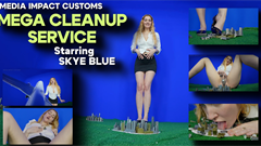 Skye Blue serves as a representative for a company assigned the unusual task of clearing out mini cities. Her approach is multifaceted and unconventional, involving methods such as crushing buildings underfoot and utilizing vore—a process where she consumes tiny inhabitants. There’s an air of provocative playfulness as she generates a slight sexual tension, pressing structures against her crotch with deliberate intent. When it comes to the tiny inhabitants, she has a particular penchant for them, sometimes consuming them or tucking them away within her cleavage or nestled against her crotch. Despite the nature of her work, Skye maintains a strict professional appearance, keeping her business attire impeccably in place, even though there’s an undeniable urge within her to abandon the formalities and strip down.

Keywords Skye Blue, Mega Giantess, Crushing Cities, 2 Camera, Sound Fx, Business Suite, Black Flats And Skirt, Licking Up Micro People, Giantess, Cities Crushed With Flats, Media Impact, Cleavage, Eating Micro Sized People, Booms And Shakes, Giantess Vore