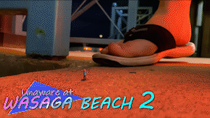 We're going back to the beach! Our latest release of our Wasaga content takes place a year later as Eclipse continues to explore her favorite vacation spot. There's a bunch of different scenes in this one! One barefoot crush, one guy mistaken for a bug and squished in her palm, a quick FX squish under her sandals on the beach, a quick vore scene on a cookie, a few more squashed under her sandals (one at a park bench, the other than evening near a beachfront store) one crush on the beach at night, and finally, one on the windowsill of a store beneath her hand. WHEW!

This extensive adventure back to Wasaga captures the magic of the original with a soundtrack throughout, lots of booms and shakes, plus of course all the quality editing you've come to expect from Canadian Giantess over these past 18 years! Not to mention even MORE Eclipse! This is another awesome addition to your collection!

This one is slightly lower quality than our C4S version.