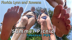 Introducing Florida Lynn and Rowena! Our two latest models at Canadian Giantess! This is your usual shrinking and stepping on POV just to start them off. When the two of them get fed up at a company picnic, Rowena complains with her friend about how unfairly they've been treated. So they shrink down everyone else and get to stepping on them. The FX don't come in until the very end with a very short scene of Florida stepping on you. But this one really shows off their playful banter as they raise their feet over you, talking about stepping on all your fellow coworkers as they scramble below. Camera shakes and booming footsteps throughout the main feature and even some outtakes at the end!