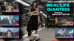 1st interview: The model wants to shoot a documentary series about her becoming a real-life giantess porn star. She explains that after shooting multiple giantess videos, she got excited to experience this for real. She has been given a medicine that will allow her to restart her growth. She will grow 10% taller each day, which means after a week, she will be about double the size as of now. She also explains that the side effects are that her body won’t need nutrition anymore and that her sex drive might increase.
2nd interview. This is a week later. She is now 11 feet tall, and she has plenty of offers. Life is great! She explains that she has now found fame as the largest porn star. Life has become significantly cheaper due to her not needing any food and beverages anymore. She also says that her sex drive has increased, which makes the job even easier now. The experiment has been a full success so far and she wants to grow further.
3rd interview: This is 2 weeks later. She’s now about 50 feet tall. Money is flowing like never before and she can’t save herself from roles. She’s booked for a whole year. However, there are some negatives. It is extremely hard to fit into rooms, she needs big studios to work in, like in the warehouse she lives in now. Her clothes barely fit anymore; her panties have become a thong which just hangs on for dear life. Also, her boyfriend broke up last week since she’s simply too tall for him and her sex drive overwhelmed him. She still wants to grow further.
4th interview: This one is a webcam video. She is now about 150 feet tall, as tall as the warehouse. She says that she had to switch to being a cam model solely now because she has become too tall. She’s almost immobile as she can’t fit onto any set, and everyone fears that they could get hurt when shooting with her. In her last role, she accidentally broke her shooting partner’s bones.
Side scene: The model is slightly shorter, about 100 feet, as she plays with her smaller shooting partner. She loses herself in the moment as she does something that makes him break some bones. A scream can be heard, to which she reacts shocked and immediately stops. She apologises, but the damage is done.
Back to the interview: She misses simple things like trying out new clothes or partying with friends. Most especially, she misses intimacy due to being single. Although she masturbates often, which can be heard around town, her sex drive has increased further as she can’t satisfy it being a single giantess. She says once she reaches about 500 feet in height, she will stop using the medicine.
5th interview: She is now 500 feet tall. For the interview, she cautiously sits down on a building without destroying anything. She lives outside the city now since there is no building that can fit her inside. Due to this, she had to stop as a cam model and her sex drive is off the charts. Everything she does is now public.
Side Scene: She explains an incident from that morning. She was masturbating and a big crowd was around her watching. After she climaxed, she looked at the crowd. Still aroused, she begs for anybody in the crowd to fuck her and to get her off once more. The crowd screams and runs away. Desperately, she begs the crowd to not run away, but she can’t convince them. She then swears with an almost whiny, helpless tone.
Back to the interview, her hand has wandered downwards to pleasure herself. She concludes that she regrets continuing to grow and that it will take years to shrink back as the shrinking medicine is by far less developed than the growth medicine. Being about 50 feet tall had been her best time. Also, since she stopped taking the pills, she hopes her sex drive will reach normal levels again since the current level is making her insane.
As the interview ends, still horny as a dandy, she approaches the interviewer, her face centimetres away from him, and she moans “These side effects are bothering me! I want you so hard! Make me orgasm!” He knows that she can only be set off by someone else, so he agrees to help her.
During this whole next scene, the model occasionally moans about how aroused she is, how wet she is, how good it feels that someone else than her helps her orgasm and how good he feels on her.
She grabs him and gives him very sloppy, wet kisses, almost devouring him, even putting him inside her mouth for some tongue play while she moans heavily. Then, she picks him up from her tongue again, giving him some more sloppy, wet kisses before she slides him down to her breasts, asking him to kiss her there. After a few kisses on both sides, she slides him down to her lower intimate parts and begins to rub him on it. After a while, she climaxes. She regains self-control again, she feels how her sex drive has finally been satisfied, and she feels like a colossal weight has been lifted off her shoulders. She thanks him for releasing all the built-up pressure and gives him more relaxed, soft kisses before the video ends.

Related Categories Giantess Special Effects,  Interviews,  POV 
Keywords: Ashlynn Taylor, Media Impact, Giantess Masturbation, Special Fx, POV, Bikini