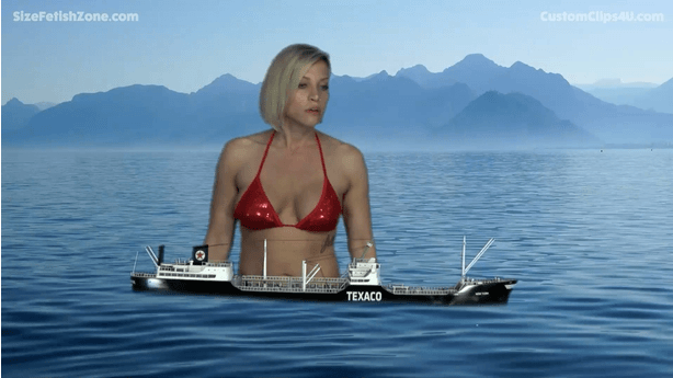 This was a custom with Kyla Keys. She is a frustrated mom cleaning her stepson's room that he never cleans and she finds his performance enhancement and decides to take some herself. She grows, No growth scene in this one. We cut to later she has decided to go for a swim before showing everyone her new size. She comes upon a ship and realizes that all the power is making her horny and hungry. She eats people off the ship like little snacks. She decides to take the ship with her to the city and then proceeds to grind on the ship and eat more people.  She also does the same with a plane, trains, and cars. A small army group tries to fight her but they are easily defeated. She then proceeds to fuck and crush all the buildings and finally have her way with the ship again. She leaves the city in ruins with her ship. 

Keywords: kyla keys, giantess, pov, booms, shakes, crush, building crush, sex toys, vore, ass, feet.