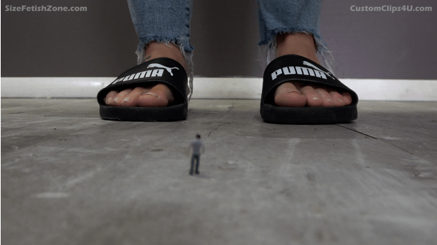 The video opens with her walking up to her tiny step son, Jay, on the floor waiting for her. She greets him saying she can see how eager he is for his favorite part of the day: worshipping his giant mommy's smelly feet after a long day. She takes off her sandals and places her feet in front of him wiggling her toes saying she bets he can feel the heat coming off of her toes as she picks him up to mouth level. She gives him a kiss saying she hopes he enjoys it down there in-between her toes because it's extra stinky there today and chuckling to herself about it and then saying that he knows the drill: soles first then toes then toenails. She raises one foot on her knee sole up and rubs his tiny body all over her sole while audibly enjoying it. She does the same with her other sole before placing her feet flat and using his head and upper body to rub deep in-between each toe on both feet, again commenting on how good it feels or saying something about the smell of her feet. She finishes between the toes and use his head to get under her toenails and rubbing him all over the big toenail on each foot to get them a little shinier as well before bringing him back up to her face mouth level.

Switch to POV of as she speaks to the camera for the last 5 minutes.


Keywords:  keri spectrum , pov , feet , vore , taboo
