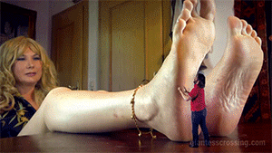 <h4>Tiny Stepson Has to Worship My Feet While Shrinking Continuously</h4>
My stepson Aiden wants to talk to me in an urgent matter. When we are all  alone, he makes me a confession, that he has naughty dreams about me. Instead of dating him as he wants, I decide to let my dreams come true. I always wanted to shrink him, because I find him so annoying. Especially since  I’ve noticed that he stalks me sometimes.
<br><br>
What a fun! He shrinks down to the half size of my foot. I put him on the table and force him to worship, lick and massage my giant sweaty feet. Ha! I bet these weren’t the naughty dreams he had about me, but I don’t care as he follows my orders dutifully.
<br><br>
While kissing and massaging my huge feet, he keeps shrinking smaller and smaller. The more he shrinks , the hornier I get. Finally I start touching myself. Mmmmh! It feels so good to have this little worthless creature at the mercy of my feet.
<br><br>
When my tiny stepson gets smaller then my toes, he has to climb my huge sole for my enjoyment and worship my toes. At his smalles size he starts begging to his stepmom goddess for his tiny life and hides under the toenail of my big toe as he gets a hunch of what will happen next…
<br><br>
Find out what the destiny of my tiny stepson will be.
<br><br>
Giantess Stepmom
<br><br>
The special about this clip is the continuously shrinking process of the tiny person at my feet. You really shouldn’t miss this clip, if you have a shrinking fetish and enjoy giantess foot worship.
<br><br>