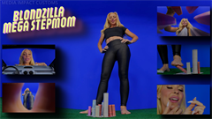 Blondzilla towers over Tiny City in her sleek black pants and midriff-baring top that reveals her toned abdomen, her bare feet planted firmly on either side of the miniature metropolis where even the tallest glass-and-steel skyscraper barely grazes her perfectly manicured ankles. As John's voluptuous stepmom with flowing platinum blonde hair cascading down her shoulders, she harbors a secret fascination with being impossibly large—a giantess fantasy she's kept hidden from her scientist stepson until this perfect moment. The camera captures her triumphant stance as she gazes down at the paper city with gleaming eyes, her ruby-red lips curling into a satisfied smile while she admires her newfound godlike proportions. Each deliberate step she takes sends ripples through the cardboard streets, her sultry voice booming like summer thunder as she declares herself the city's new deity. With delicate yet powerful fingers, she plucks the miniature John from a rooftop, bringing him close to her enormous face where her hot breath washes over his tiny form as she reveals her deception—she secretly modified his growth device, amplifying its effect a thousandfold to fulfill her deepest desires. Her laughter echoes across the diorama landscape as she playfully crushes a building beneath her slender fingers, the crumpling sound delighting her as she pops another structure between her perfect white teeth, savoring the destruction. Rising to her full height, she stomps purposefully around the perimeter, her gigantic toes wiggling menacingly over the devastated neighborhoods before she places John between them, giving him an intimate view as her foot descends upon the final standing structure. The perspective shifts dramatically to John's point of view as her massive fingers transport him upward to face her enormous eyes, plush lips, and flaring nostrils, her voice vibrating through his entire body as she praises him for his inadvertent role in her ascension before her glistening pink tongue emerges to bathe his diminutive form in a maternal yet disturbingly intimate gesture of dominance.

Keywords Mega, Giantess, Blondzilla, Media Impact, Booms, Shakes, POV, Taboo, Stepmom, Stepson, Building Crush