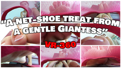 You are Sofi's greatest fan. you fell in love with her through her sexy videos and went very far just for the chance of getting closer to her. you shrunk yourself down to the size of a bug and hide inside her massive net-shoe as she was taking a nap.

She wakes up. she is so beautiful, and so are her perfect toes - now done in a french pedicure fit for a princess. you get a few moments to indulge in her beauty...before she finds you.

and fortunately for you - she actually likes what she sees very, very much.

A Vr-360 treat for the gentle Giantess, foot-fetish, and shrinking lovers out there! <3