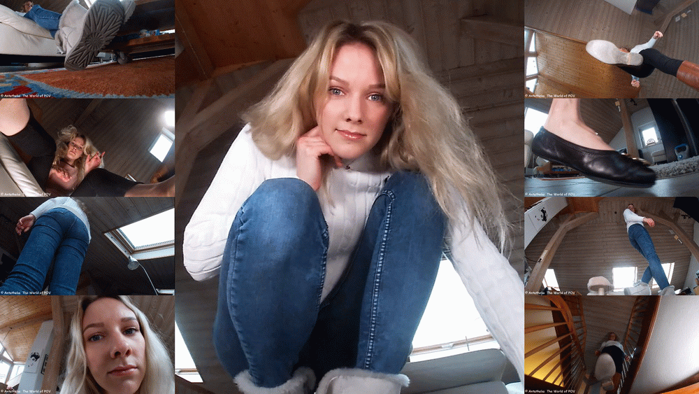 Marie comes home and finds some some strange creatures.
She doen't like bugs, so she crushs them. But whenever she thinks she got them all, she finds another one.
The new World of POV Goddess Marie and her first movie with many great outfits (Uggboots, Flats, Leather Boots) - Enjoy!