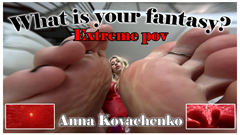 ANNA KOVACHENKO
"What is your fantasy? To be small small small? *laughs* you know? I can do it."
A sizzling hot extreme pov for any foot-lover out there. Gorgeous Anna teases you senseless with her perfect soles and sexy toes. just when you think this can't be any better - she drops you into her sock! you will cum like there is no tomorrow!