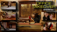 The office door swings open as Lilmizzunique strides in, her glossy black stiletto heels clicking rhythmically against the polished floor. Her chestnut hair frames her face in a sleek bob with razor-sharp bangs that accentuate her calculating eyes. The tailored black silk blouse and caramel leather pencil skirt hug her figure as she approaches the mahogany desk where her boss—now a mere six inches tall and completely naked—sits vulnerably on the leather executive chair. A triumphant smile spreads across her crimson lips as she realizes her experimental shrinking formula has worked perfectly. With delicate, manicured fingers, she plucks him up, his tiny body squirming between her fingers as she brings him to eye level. "You'll sign everything over to me now," she purrs, her voice honey-sweet with menace. "One little squeeze is all it would take," she adds, demonstrating with the slightest pressure that makes him gasp for air. After depositing him in a desk drawer that becomes his temporary prison, she meticulously prepares transfer documents. Upon her return, the open drawer reveals his absence. Her heels thunder like approaching storms as she circles the room, crouching to peer under furniture where terrified footprints in the dust betray his path. When she finally corners him, hiding behind the desk leg, her hand descends like a flesh avalanche. "Good news," she whispers to his struggling form, "I've already transferred everything electronically." With clinical detachment, she places him on the floor, the last thing he sees being the underside of her heel as it descends.

Keywords Lilmizzunique, Media Impact, Giantess, Feet, Shoes, Handheld, Shakes, Booms, Nylon Feet, Doll, Boob Crush