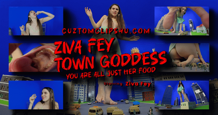 Ziva Fey has become a giantess and she has fun in the tiny town she came from. She is hungry so she mostly eats people but she also has to sit on an army that tries to attack her. In the end, she gives everyone tasks to do like feeding and entertaining her.

Ziva Fey, Giantess, Booms, Shakes, POV, Vore, Ass, Hand Held, Sound Fx, Ass Crush, Feet