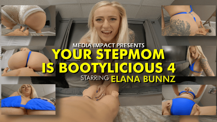 Elana Bunnz is your stepmom and you’ve shrunken yourself down to 12" tall. Elana is ready to do her workout for the day which consists of squats and some booty twerks. Lucky for you she decides to do over the chair you’re in. After a few squats, she feels something, she realizes you just came on her ass. She scolds you but realizes you have a giantess fetish. She takes off her shorts and is in a thong. 
 
This switches from pov to a few third-person shots. She sees you’re still rock hard so she decides to give you a lap dance. Then she grinds on her stepson a bunch. She gives multiple cum countdowns and he can’t control himself.   
 
After the last nut, he shrinks to 6" tall. She decides to put him in her cleavage for some play then she puts him in her thong and uses him to get off herself then keeps him there. 