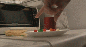 Finding more elves to shrink down, Samantha has turned them into tiny jelly people that she plans to savour and enjoy with juice and an english muffin. This video focuses on closed mouth shots as Sammy lightly chews and swallows each of them. Sammy is sensual and playful as she moans and enjoys her prey.
