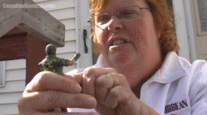 BJ has captured a tiny army scout and tries to get some answers out of him on where is platoon is located. She steps on him over and over, tormenting him under her giant bare feet as he continues to stay silent. Finally after lots of foot interrogation and some short POVs, BJ finally crushes him. The acting is a bit wackier than usual, but this is a fun video for fans looking to see a mature giantess.
