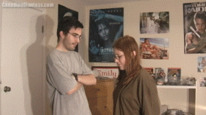 Sarah invites a friend over to share a shocking discovery with him. She has discovered she can will herself to slowly grow! Sarah tries out a few short growth spurts to try to impress her friend, but he's unconvinced utill she grows too big for her shirt and has to rip it off, and grows to big to even leave her bedroom.
