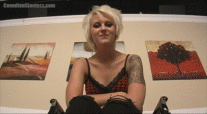 Introducing Valentine's friend JenniferTANK! She's already shrunken you down and wants you to massage her feet. You don't really want to but she threatens to step on you so you reluctantly get to it. After rubbing her right foot for awhile you switch over to her left, seeming pretty content with your progress. She wants to keep you small, which doesn't impress you, but she doesn't care, casually saying she'll just step on you if you complain. You give up massaging her feet and she threatens to step on you again. This time you don't get back to work and she squishes you.
