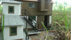 After learning her husband cheated on her, Adrianna has grown to giant size and found him a small army base with his friends. They're all helpless to do anything as Adrianna accuses them of helping her husband hide. Some are squished between her fingers, one at a time crushed between her thumb and index finger. Then she steps on some of his friends with her gigantic bare feet. Finally only her husband is left and he's treated to a view over top of her mouth before he's forced into her mouth in a POV so they can be together forever. Finally Adrianna rubs her tummy and then in the end rests her foot on the building far below, content that they're all finished. She doesn't crush the building though. 5min 45sec.
