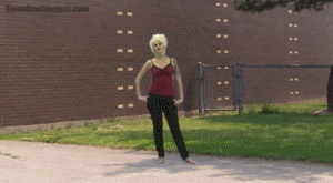 You meet up with JenniferTANK outside after class. She doesn't know it but you've decided to shrink her. Every time you snap your fingers she gets a little smaller. At first she's pretty panicked by the idea but as the process goes on she gets angry near the end. Each shrink spurt is pretty gradual as she gets smaller and smaller until she's down near the ground. Her voice even gets higher pitched as she shrinks down.
