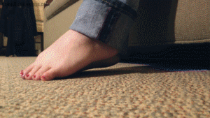 You're a fan of Velvets who has always been interested in her feet. You've already managed to shrink yourself down and now you're at ground level with what you desire. Unable to contain yourself you bump right into her foot and Velvets notices you right away! She's pretty understanding and figures out you're a fan of hers right away. She lets you massage her feet and even lets you lick them a bit before she begins playing rougher, trying to smother you with her soles. You pull back a bit, but only to see what she'll do. As you hoped, by the end Velvets is fed up and plans to punish you. Even when you agree that you want to be punished, she still steps down on you after she stands up, bringing her sole over top of you and squashing you under it.
