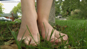 You're absolutely entraced by Prism's feet and try to wander over to them in the park. Naturally, she does notice you though. She's very cute and playful at first... until she remembers it's apparently good luck to squish tiny people like you! Prism starts asking you to let her squish you. Unfortunately you're still obsessed with wanting to touch her feet though. You really wish she'd just go back to ignoring you, but that won't happen now. Eventually Prism makes you a deal. You get to play around with her feet for awhile but when you're done, she gets to squish you! Taking your chances you get in there and start massaging the sole of her foot. She's quite happy and giggly about it as you get a good close up view of them, but then your fun ends and she stands up, ready to step on you. She promises to do it really soft as she steps down on you. The final step is replayed in advanced slow motion as well. 
