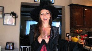 Cali is a witch and agter you eat her candy it is time to play. she chases you and finally catches you and after she crushes one of your friends underfoot she eats another then she puts you on table and thier is a few FX shots of you at her feet then after more teasing she finally steps on you.   
