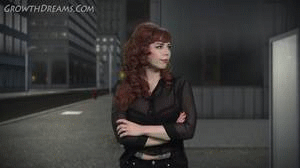 Ludhella is waiting for a bus and she is getting angry and it is a full moon. well those two things combined cause Ludhella to grow into a giantess. She eats and crushes a bunch of people then finds the bus she was waiting for and kills the riders and driver. She then passes out and wakes up at home somehow. She goes into the city and sees the damage and a guy recognizes her as the giant and tries to call the police but Ludhella gets angry and grows again.  This is a growth process clip with allot of giantess scenes in it.  
