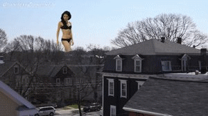 Hannah is a giantess and she is walking around town stomping on people, eating people, destroying aircraft etc. Lots of People Dangled and eaten, Crushed under foot, Lots of Booms and Shakes,  Not even the Military can stop her. Lots of cool POV shots as well.
