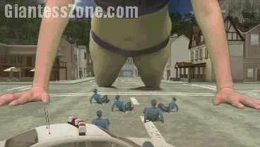 Samantha is taking a leisurely  stroll through the mountains when she discovers a quaint little town filled with incredibly squabble little fucks. They naturally try to defend themselves as she squashes and teases them with total impunity.
