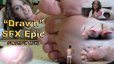 Girl-next-door Terra mizu: beautiful, extremely cute, nerdy-looking goddess decided to treat one of her most loyal fans - you - with a special surprise. she knows that you bought all of her videos, and she's in for a personal cam-session, where she'll reward you with a jerk-off instruction session...yes, involving her PERFECT feet right at your face. as you get comfortable and excited, Terra reveals that she knows something else. something that you didn't want her to find out whatsoever...she knows about you pirating her videos! she found out, and she's pissed...she starts to tell you things that doesn't makes any sense...about her drawing you with magic right through your computer screen - into her place. as a tiny, shrunken helpless man. you are too excited and aroused to think straight...you keep stroking...the world swirls suddenly, and with a blinding flash of light - you lose your consciousness. then - your most desired dreams becomes reality...and that reality turns into your worst nightmare. Terra mizu is simply amazing and mind-blowing. this video is a must-have for any foot & shrinking lover.
