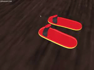 In this one We see a girl come home to find tiny men and she decides to have some crushing them with her sandals and bare feet.
