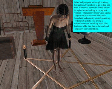 This story has 507 pics which includes two vore sets, two foot crust sets, a set where a little man is put in a microwave oven by his evil step sister. There is an in shoe set.  An insertion set. Several sets where little men are shrunk and kidnapped. Two sets where men are shrunk and made to paint toe nails. Two unaware crush sets. A set where a man is forced to kiss his female bosses feet. One set has an upset girlfriend shrinking her boyfriend and pinning him to the floor under her foot. Several inside of mouth pics. Evil Giantess fans should like this compilation of short stories. Size ranges for the little men is from less than an inch tall to about 10 inches tall or so.
