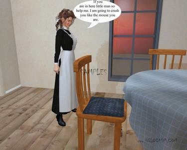 This is a 424 set with a  mix of gentle and evil giantess. There is insertion, lots of hand held pics, some crush, an in shoe set. Lots of different women interacting with their tiny men.  Some forced foot worship as well. Lots of women with shrink rays. 
