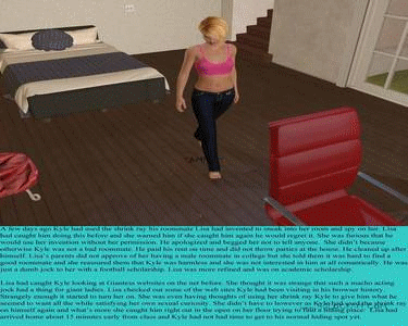 This is a 410 pic compilation of several short stories including both gentle and evil giantess.<br><Br> 
Set 1 involved a man who shrinks himself with his roommates shrink ray to spy on her and he gets caught and sh